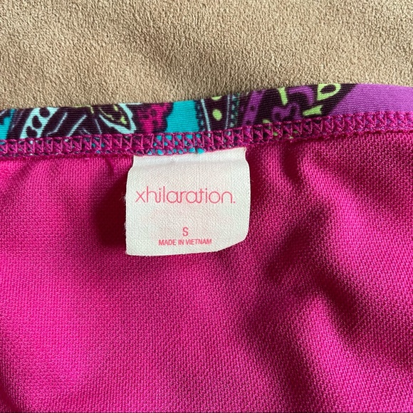 Xhilaration Bikini Bottoms - Pink/Purple/Aqua Paisley Print, Size Small - Picture 3 of 5